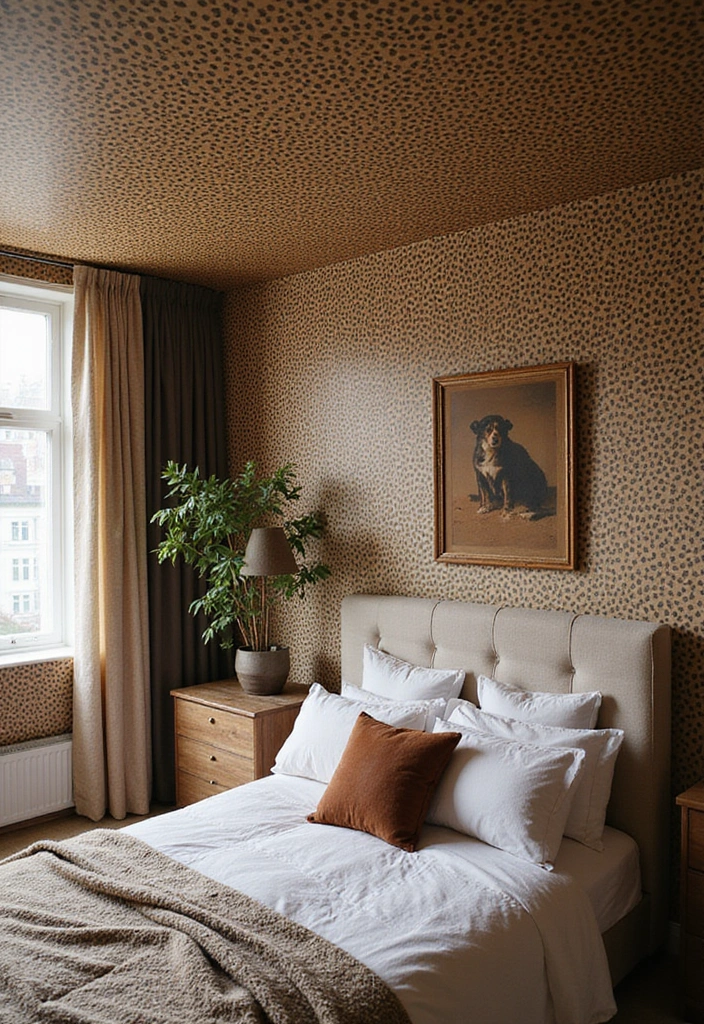 25 Leopard Print Bedroom Ideas That Feel Bold & Chic - 24. Leopard Print Ceiling Decor