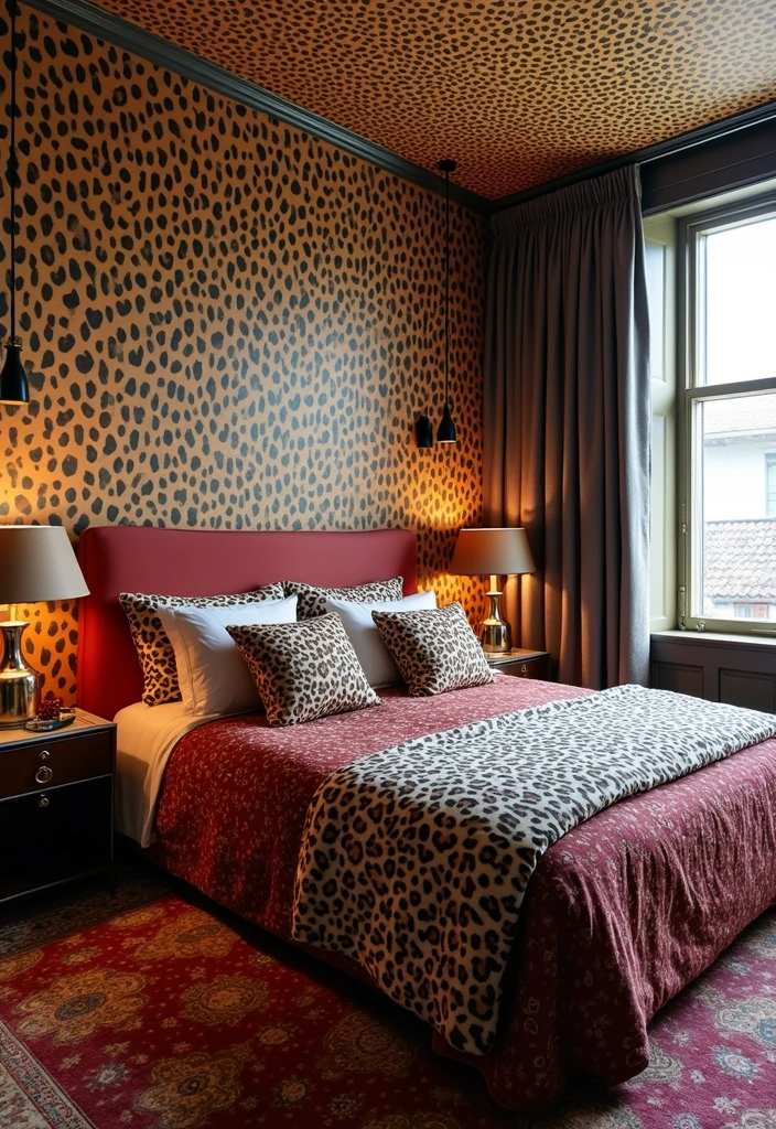 25 Leopard Print Bedroom Ideas That Feel Bold & Chic - 25. Combining Leopard Print with Other Patterns
