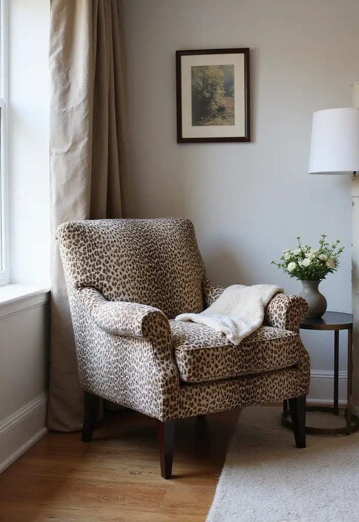 25 Leopard Print Bedroom Ideas That Feel Bold & Chic - 3. Leopard Print Accent Chair