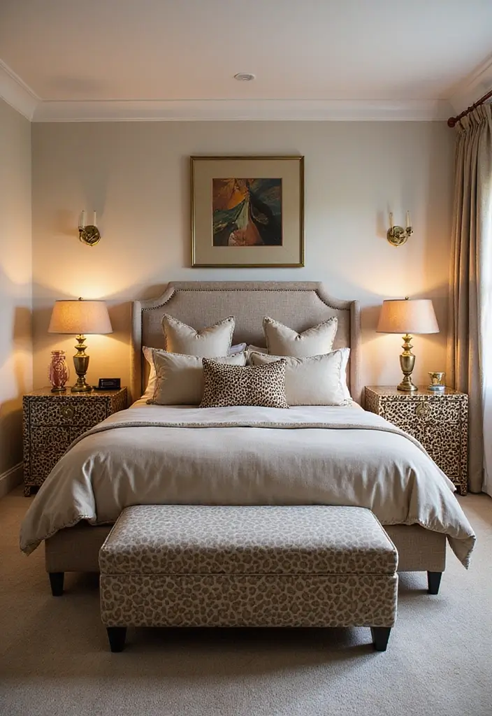 25 Leopard Print Bedroom Ideas That Feel Bold & Chic - 4. Leopard Print Bedside Tables