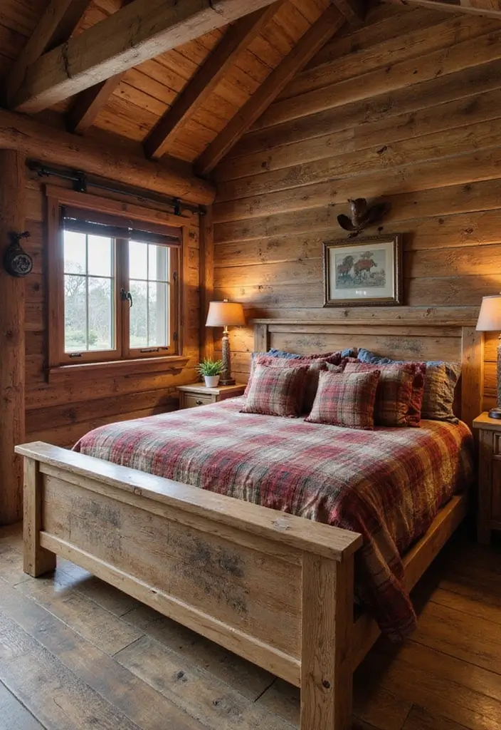 25 Western Bedroom Ideas for Teens That Channel Cowboy Energy - 1. Rustic Wooden Bed Frames