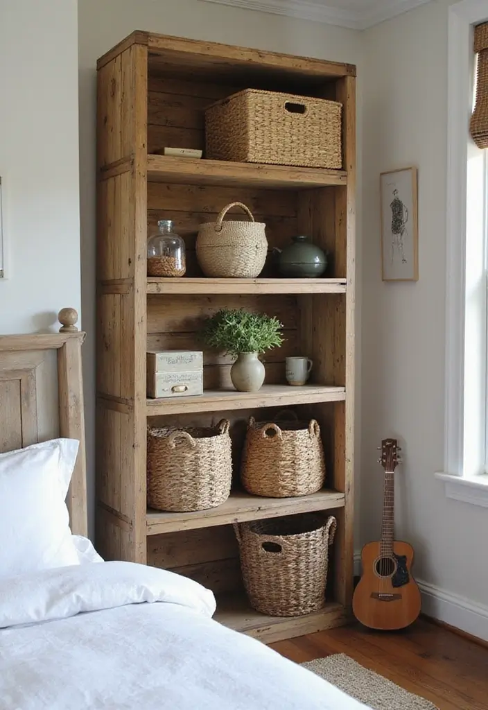 25 Western Bedroom Ideas for Teens That Channel Cowboy Energy - 14. Farmhouse-Style Storage Solutions