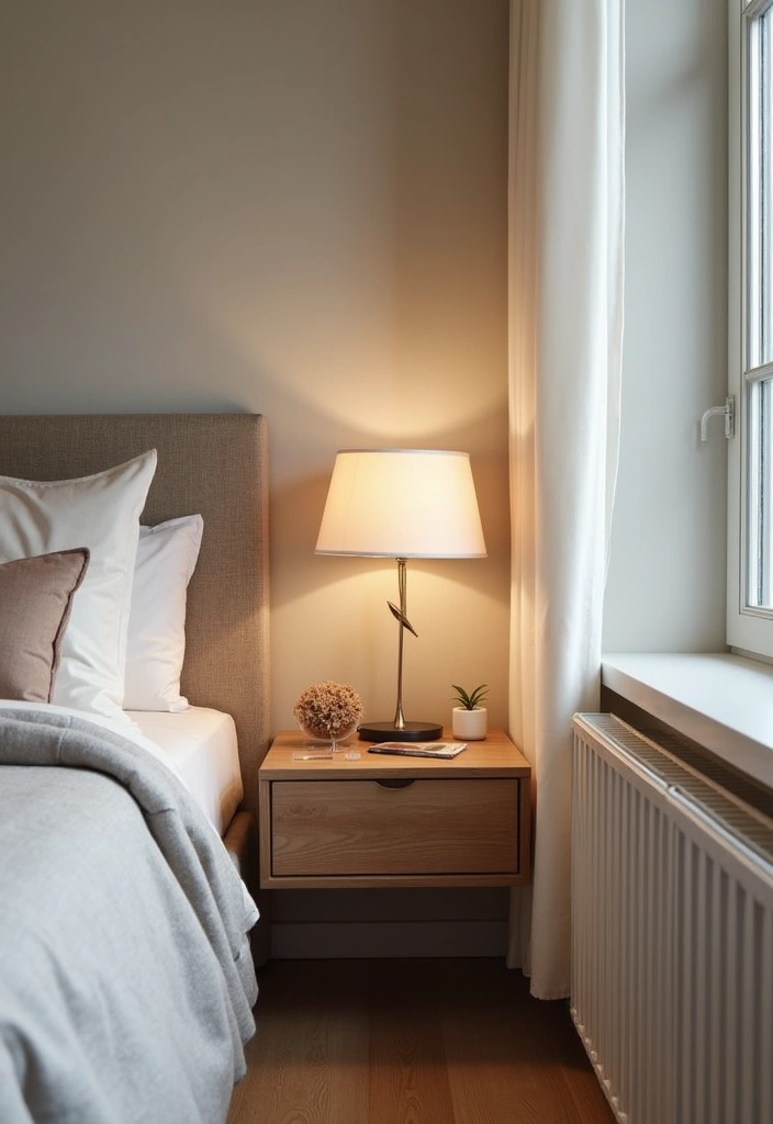 27 Small Bedroom Ideas for Men Minimalist That Look Strong & Clean - 13. Floating Nightstands