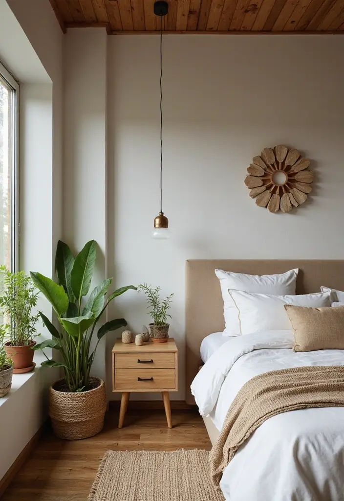 27 Small Bedroom Ideas for Men Minimalist That Look Strong & Clean - 21. Natural Elements