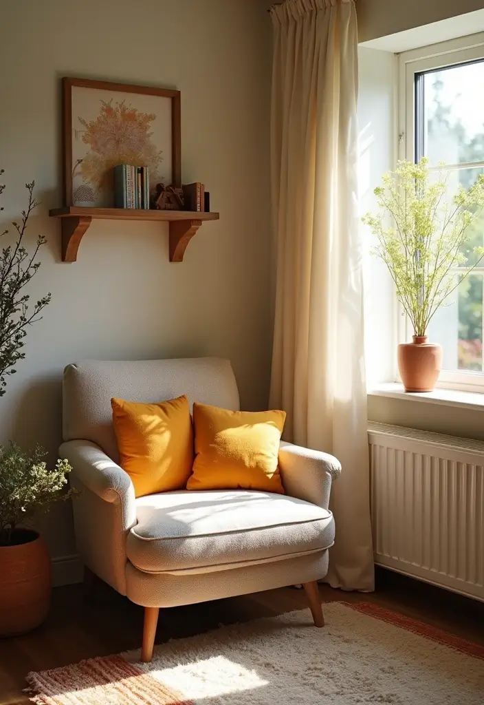 29 Very Small Bedroom Ideas for Couples That Feel Romantic & Cozy - 10. Cozy Reading Nook