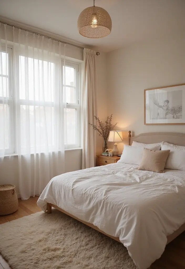 29 Very Small Bedroom Ideas for Couples That Feel Romantic & Cozy - 13. Soft Area Rugs