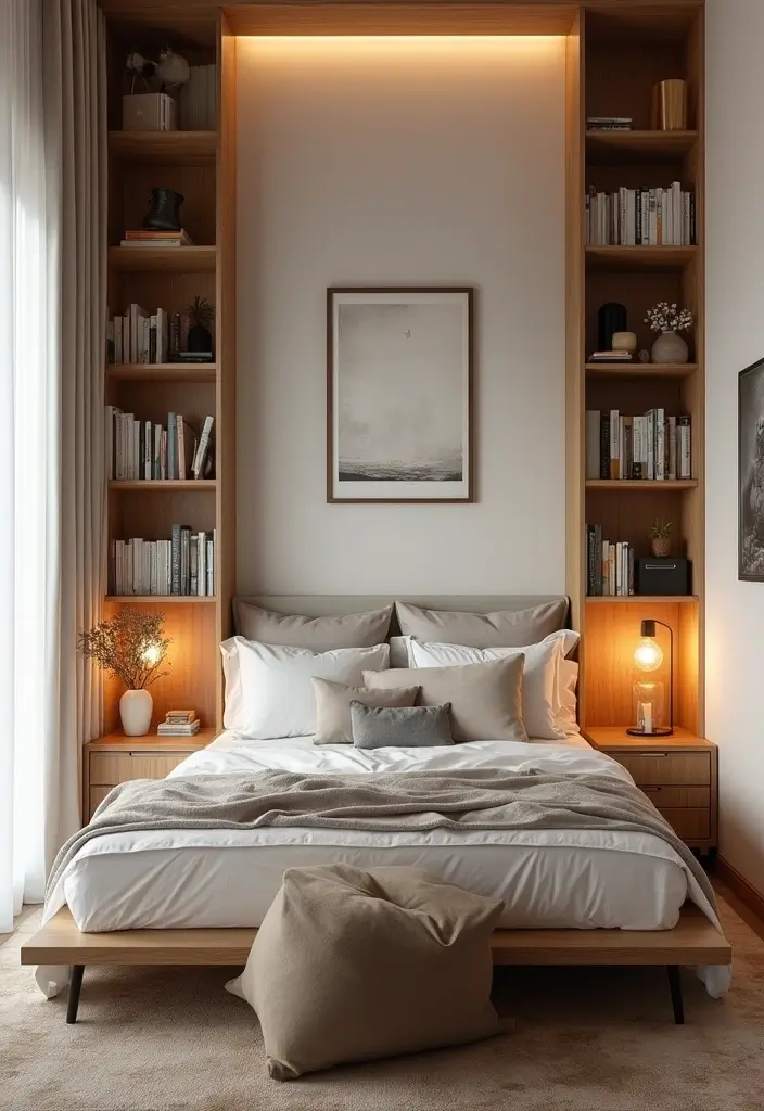 29 Very Small Bedroom Ideas for Couples That Feel Romantic & Cozy - 17. Utilize Vertical Space