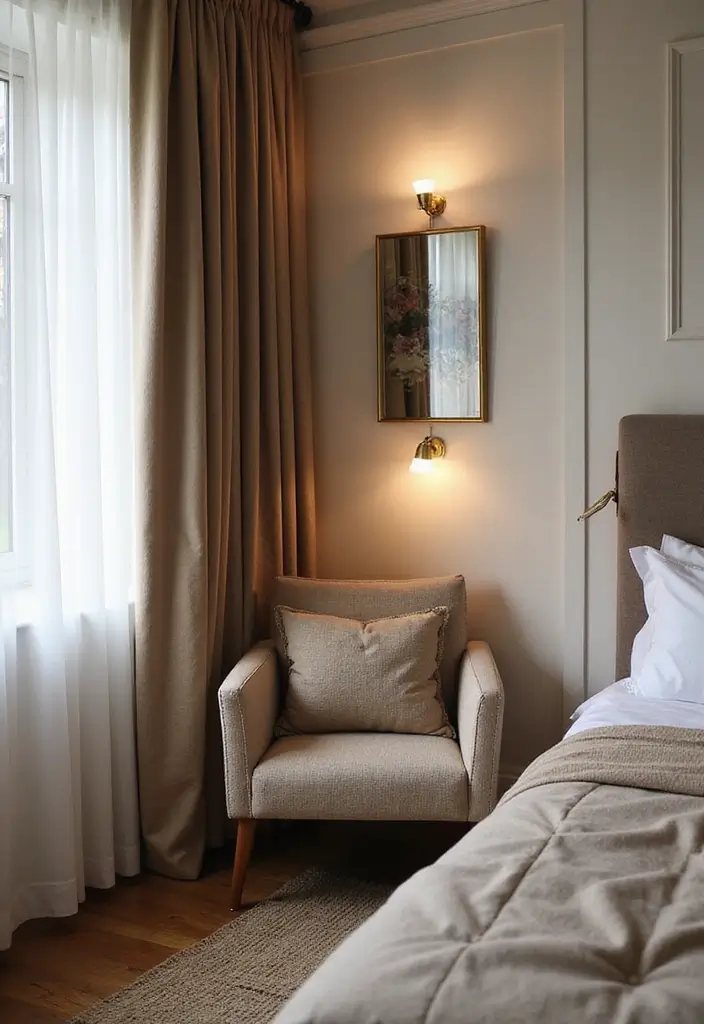 29 Very Small Bedroom Ideas for Couples That Feel Romantic & Cozy - 21. Use of An Accent Chair