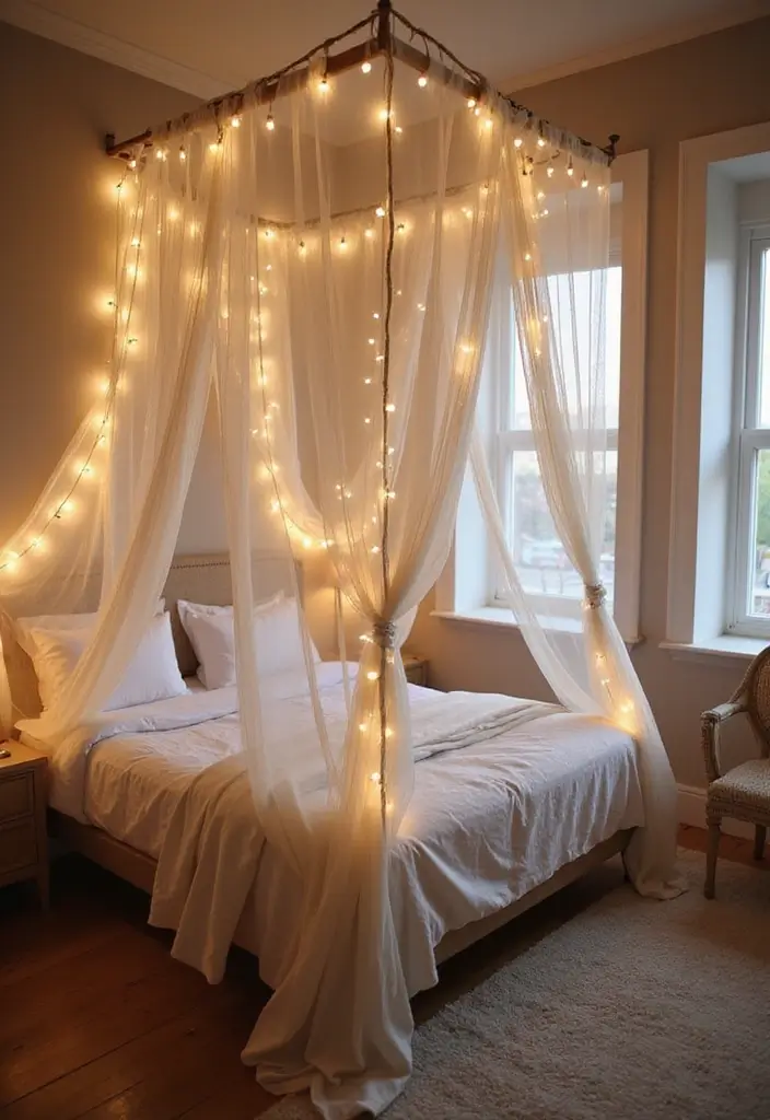 29 Very Small Bedroom Ideas for Couples That Feel Romantic & Cozy - 3. A Canopy Bed to Create Intimacy