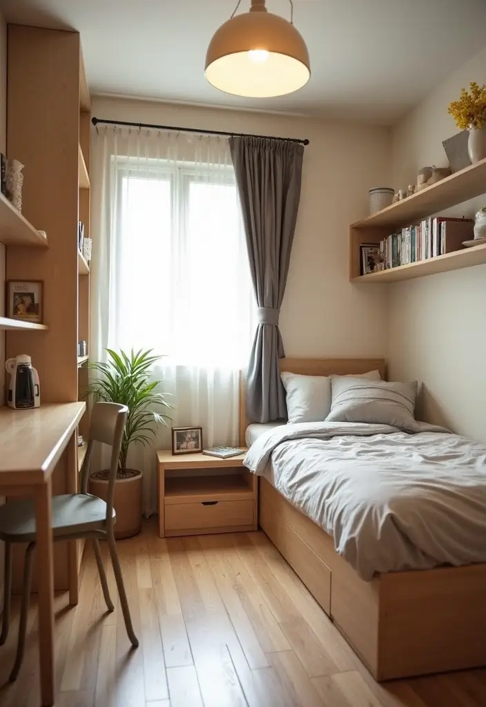 29 Very Small Bedroom Ideas for Couples That Feel Romantic & Cozy - 4. Multi-Functional Furniture