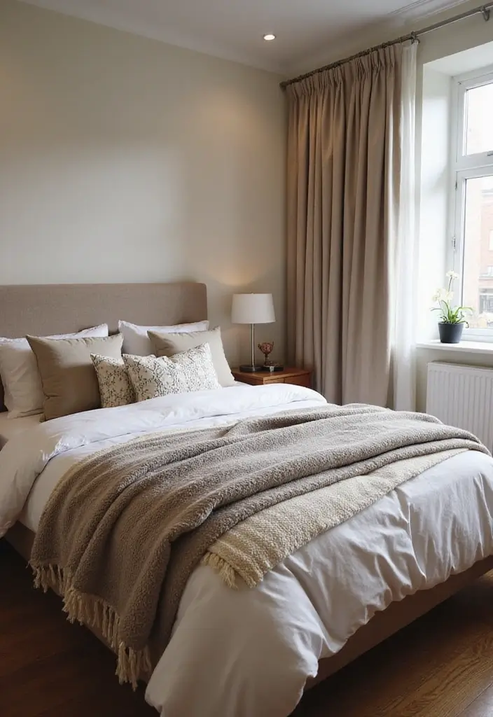 29 Very Small Bedroom Ideas for Couples That Feel Romantic & Cozy - 5. Textured Bedding for Coziness