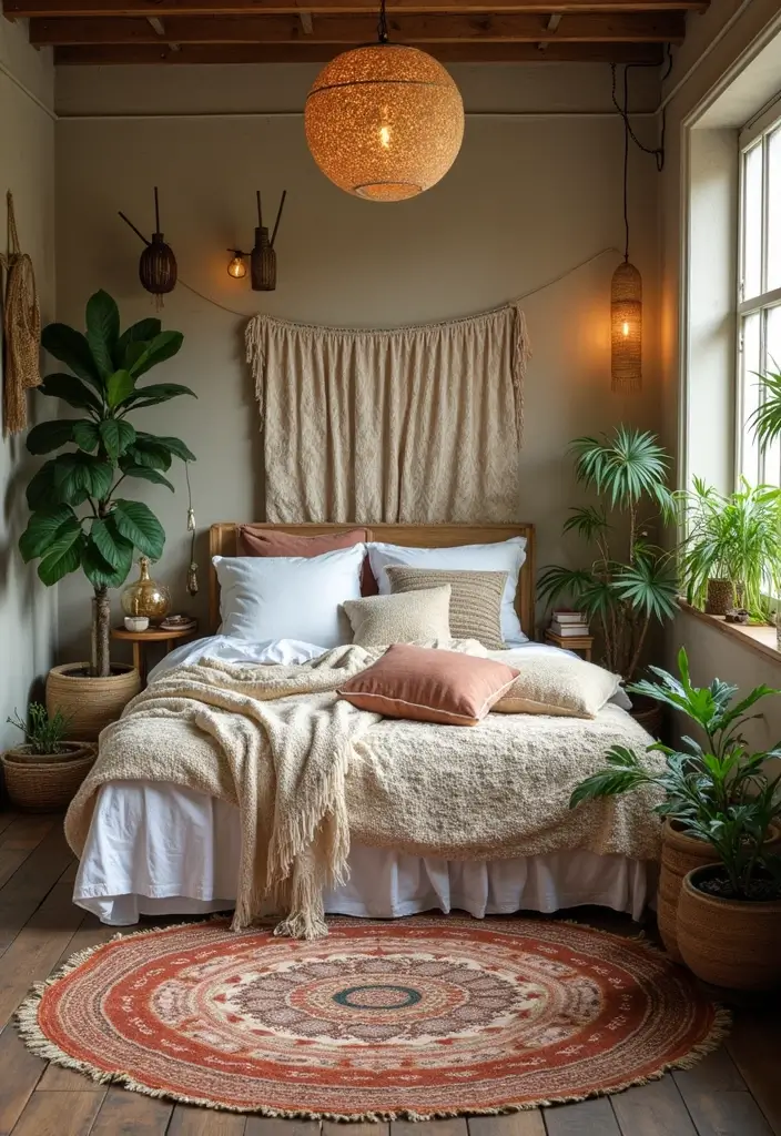 30 Bedroom Design Ideas for Women That Blend Chic and Comfort - 2. Boho Chic with Natural Elements