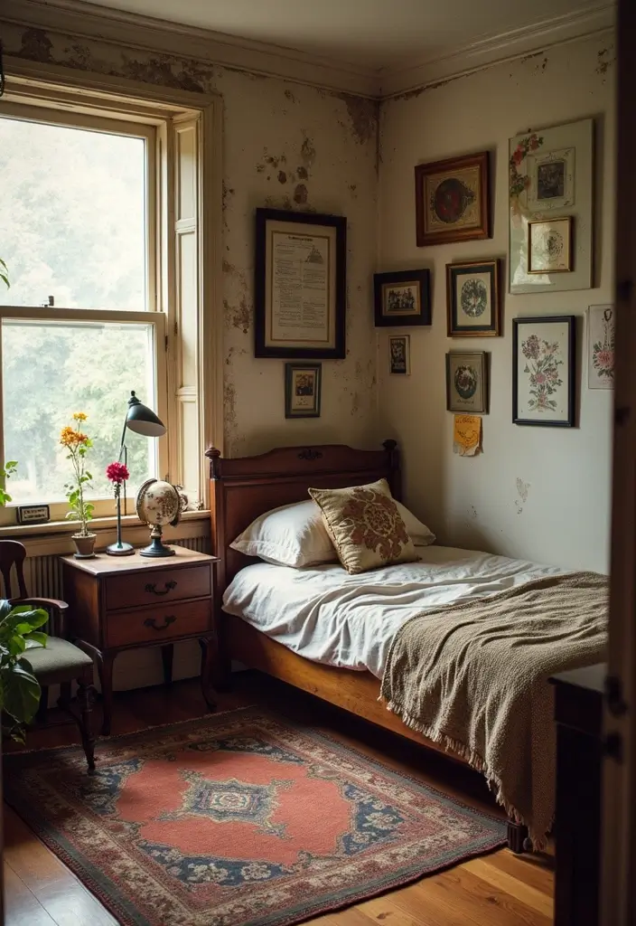 30 Bedroom Design Ideas for Women That Blend Chic and Comfort - 24. Vintage Finds and Thrifted Treasures