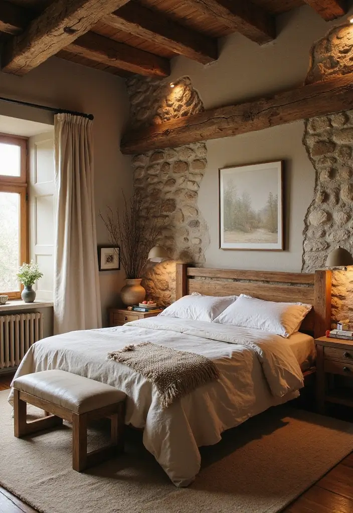 30 Bedroom Design Ideas for Women That Blend Chic and Comfort - 25. Rustic Charm