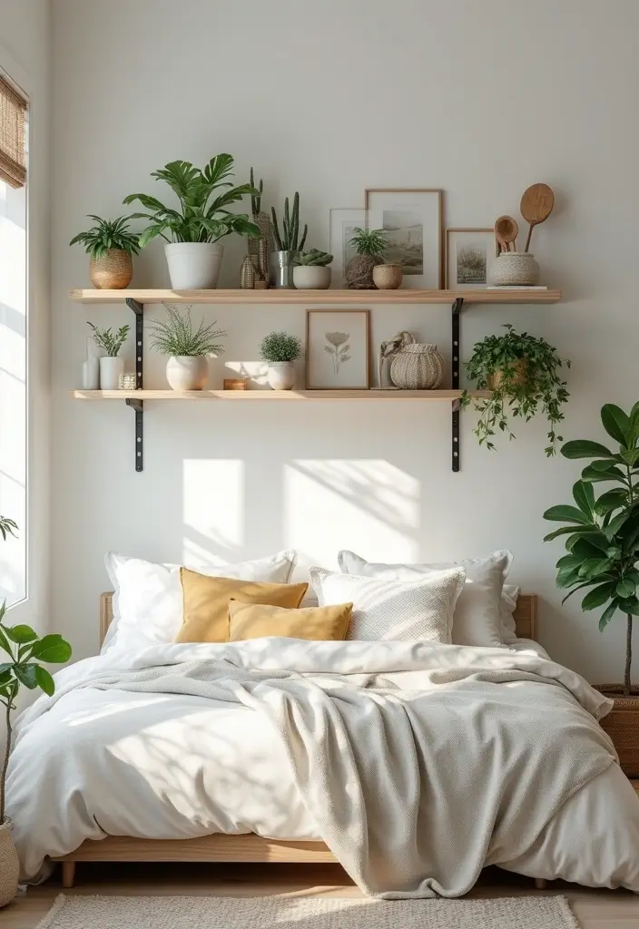 30 Bedroom Design Ideas for Women That Blend Chic and Comfort - 26. Creative Shelving Solutions