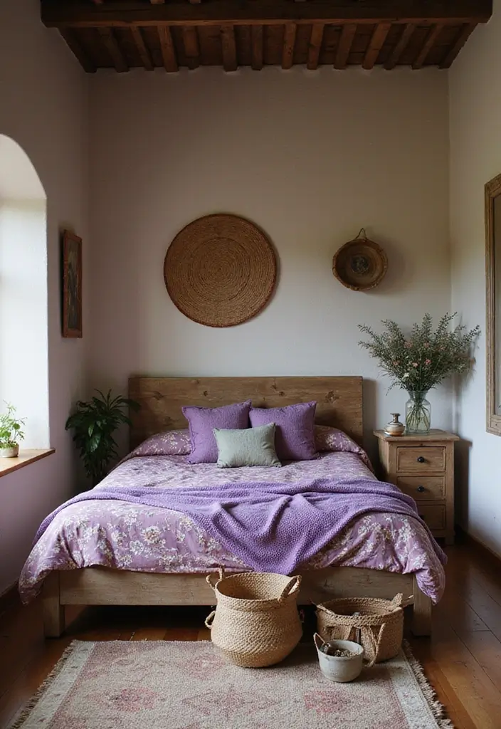 30 Purple Bedroom Ideas for Teens That Look Trendy & Vibrant - 13. Rustic Purple Vibes