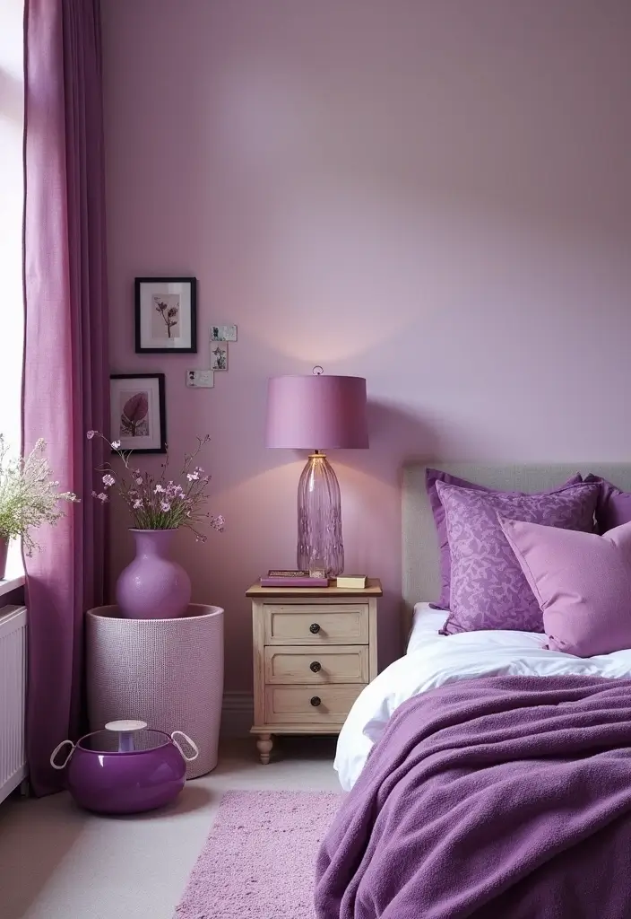 30 Purple Bedroom Ideas for Teens That Look Trendy & Vibrant - 22. Purple-Inspired Accessories
