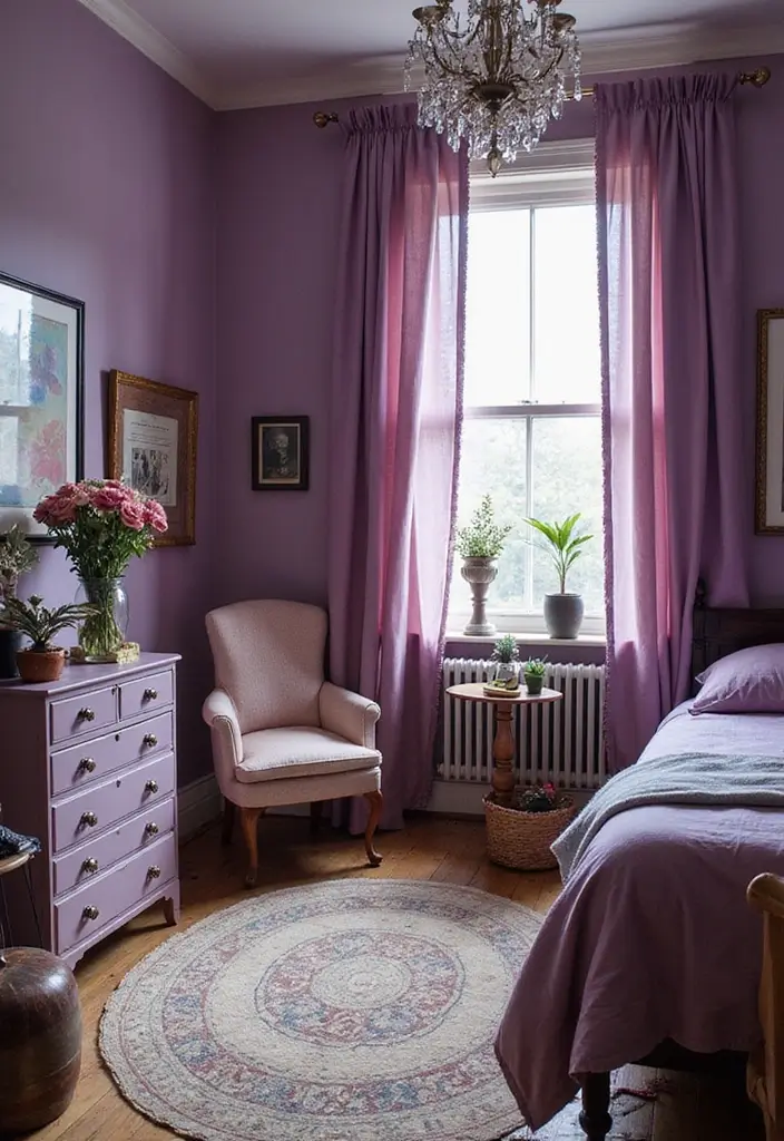 30 Purple Bedroom Ideas for Teens That Look Trendy & Vibrant - 30. Vintage Purple Finds