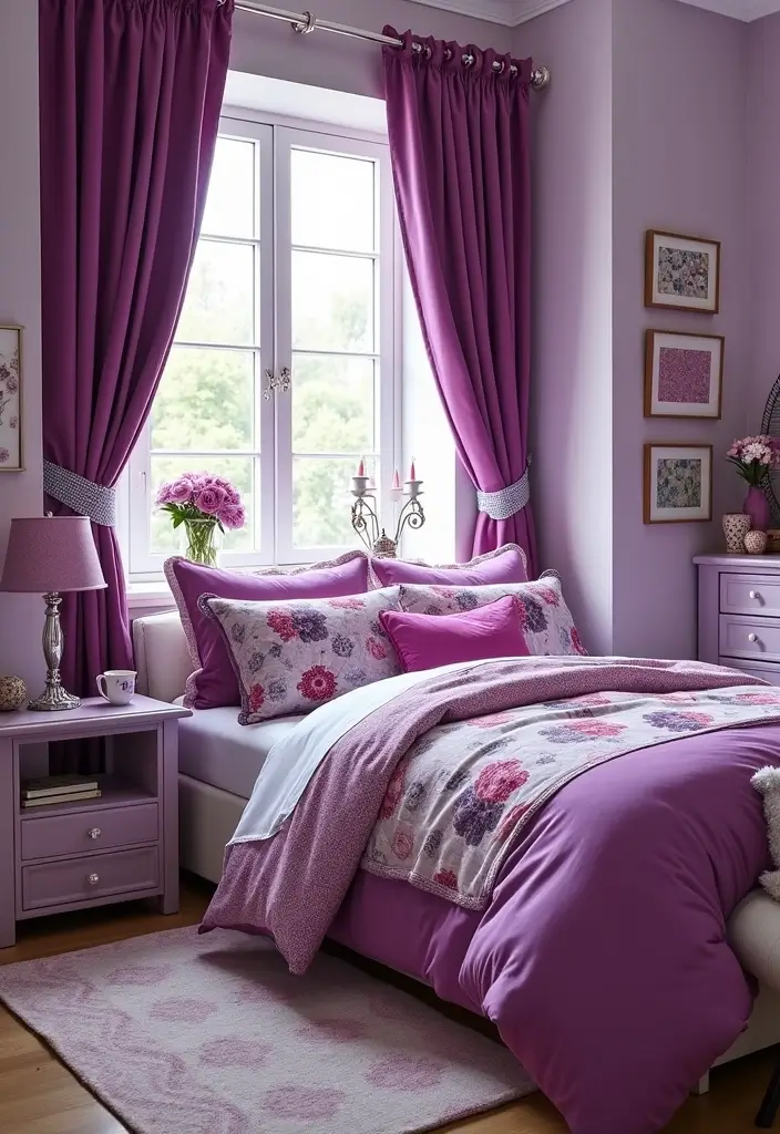 30 Purple Bedroom Ideas for Teens That Look Trendy & Vibrant - 9. Purple Patterns Galore