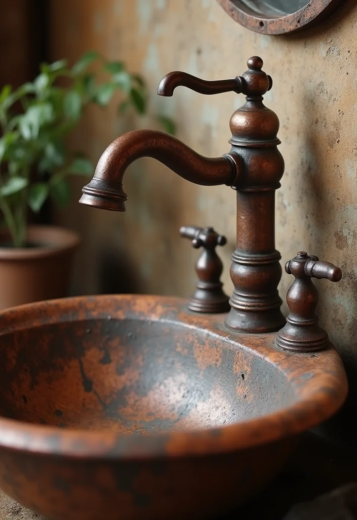 13 Bathroom Faucet Ideas For A Stylish Upgrade - 7. Vintage Copper for Unique Character