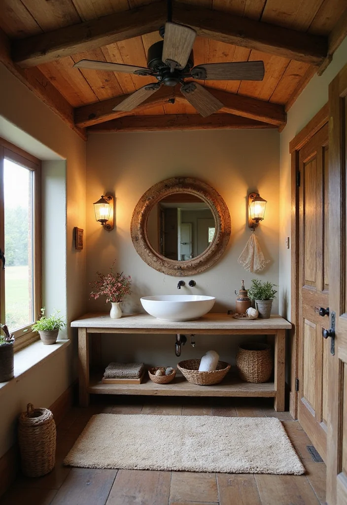 14 Bathroom Exhaust Fan Ideas That Blend With Decor - 2. Rustic Yet Refined
