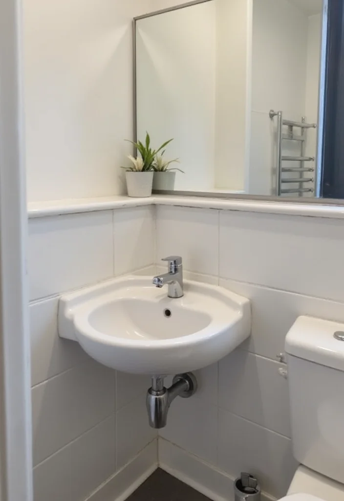 14 Bathroom Five Square Meter Ideas That Maximize Space - 2. Corner Sink Installation