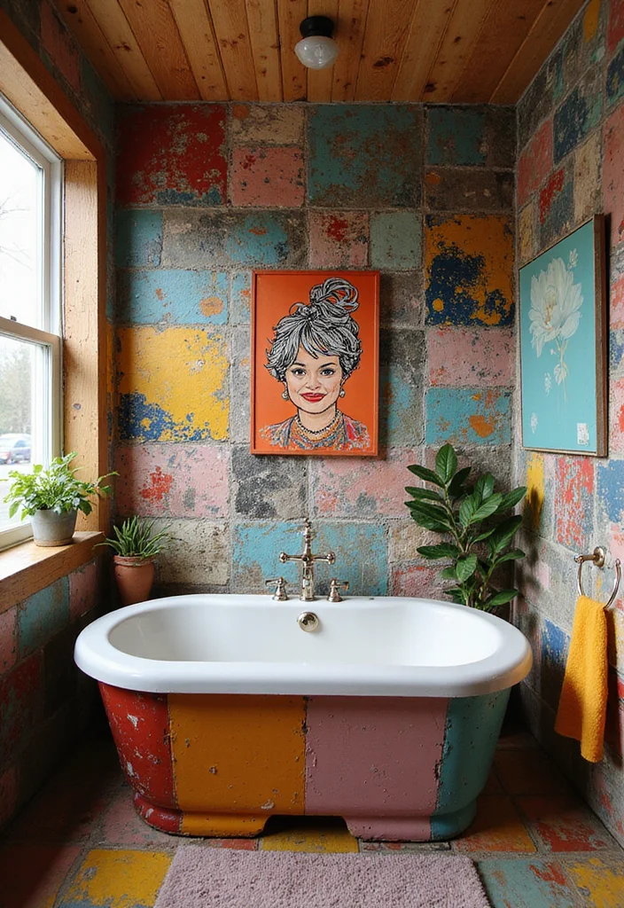 14 Bathroom Jacuzzi Tub Ideas For A Spa Feel - 12. Artistic Flair