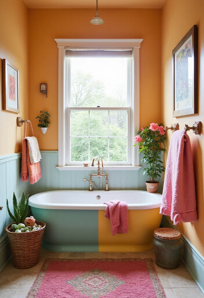 14 Bathroom Jacuzzi Tub Ideas For A Spa Feel - 13. Colorful Serenity