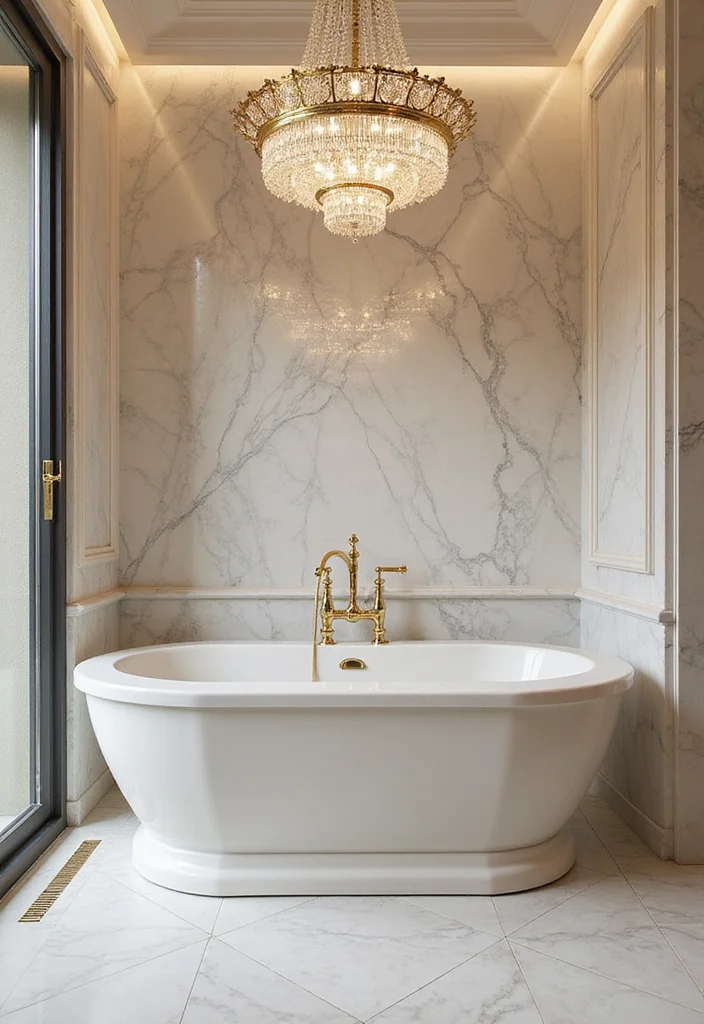 14 Bathroom Jacuzzi Tub Ideas For A Spa Feel - 3. Elegant Marble Escape