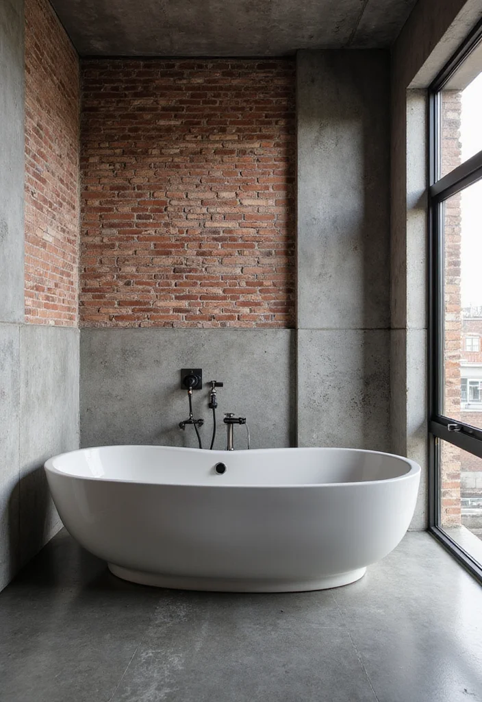 14 Bathroom Jacuzzi Tub Ideas For A Spa Feel - 7. Industrial Chic