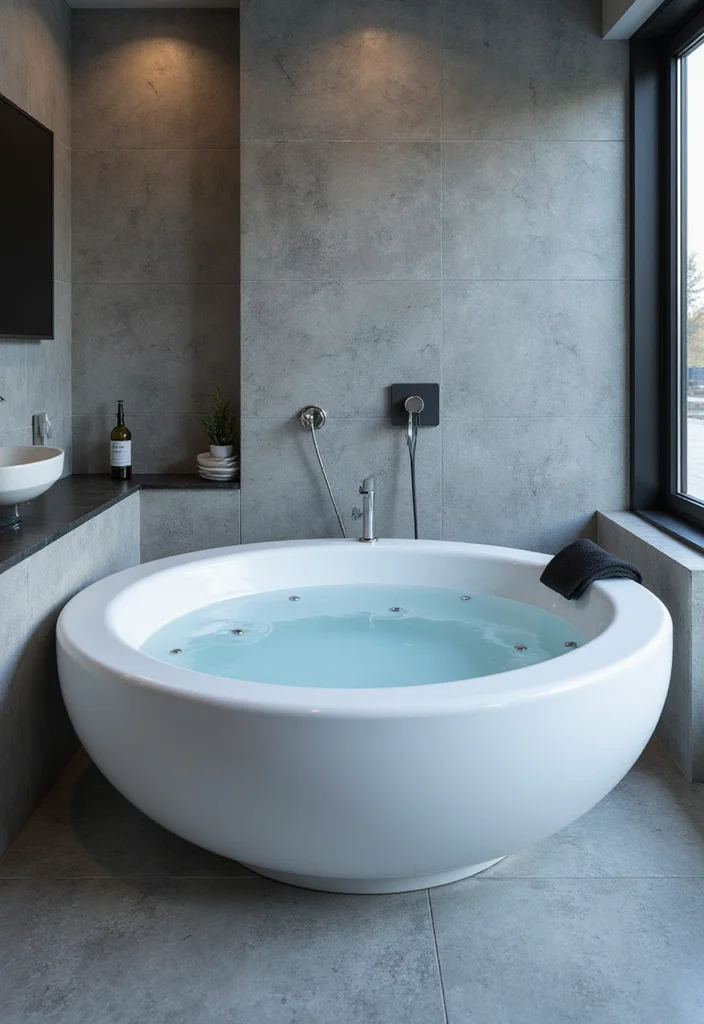 14 Bathroom Jacuzzi Tub Ideas For A Spa Feel - 9. High-Tech Haven