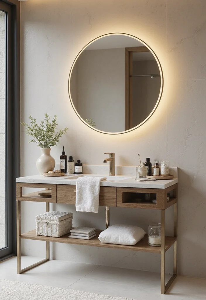 14 Bathroom Vanity With Makeup Counter Ideas You Will Love - 10. Elegant Glass Vanity with Makeup Counter