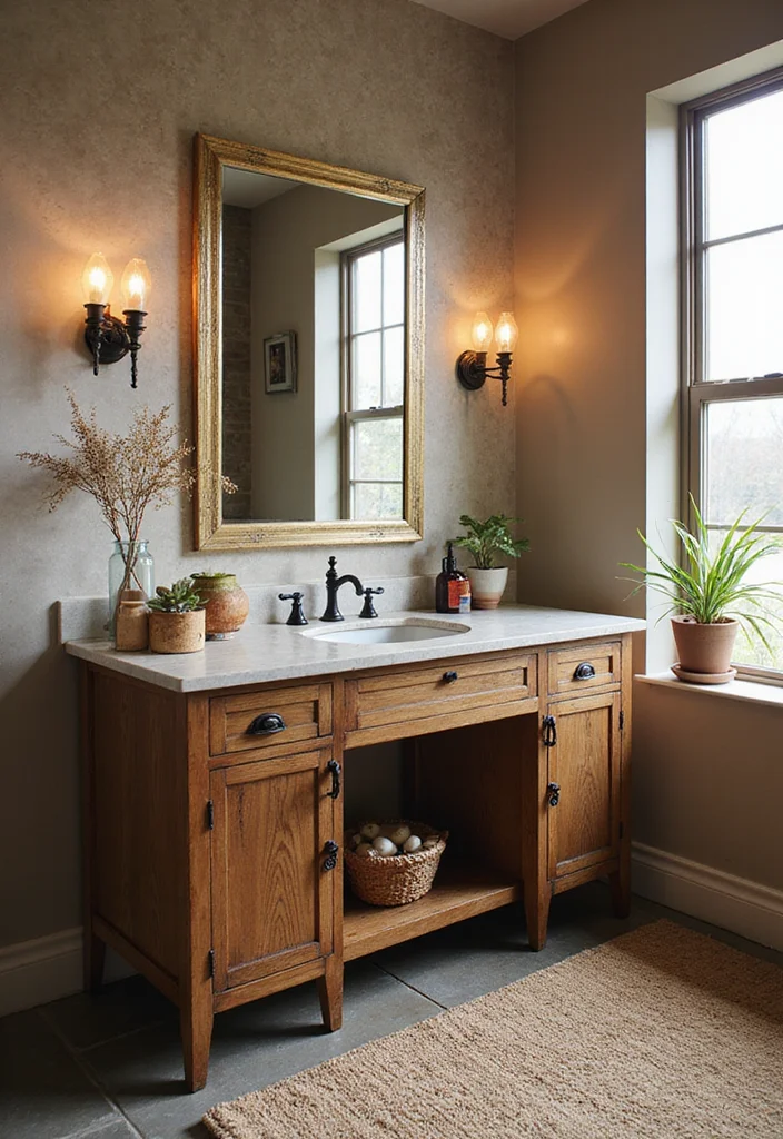 14 Bathroom Vanity With Makeup Counter Ideas You Will Love - 11. Artistic Custom Vanity with Makeup Space