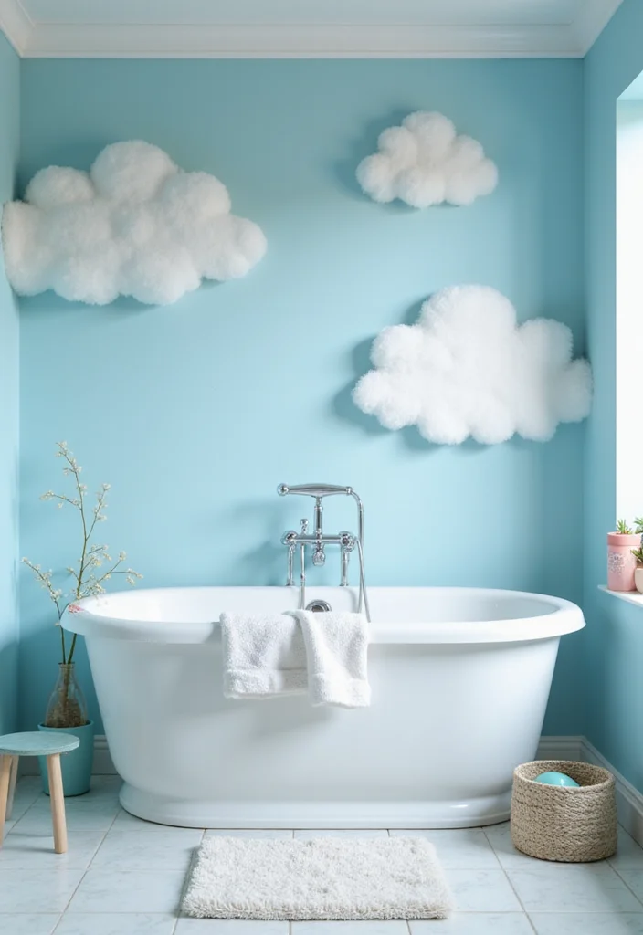 14 Club Roblox Bathroom Ideas For Creative Builds - 1. Dreamy Cloud Bathroom