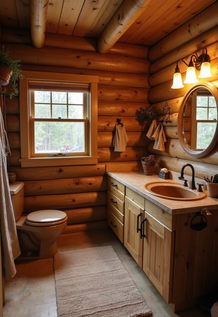 14 Club Roblox Bathroom Ideas For Creative Builds - 11. Cozy Cabin Bathroom