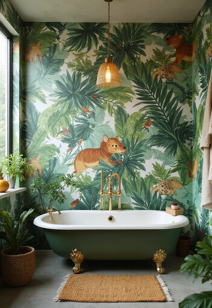 14 Club Roblox Bathroom Ideas For Creative Builds - 6. Jungle Safari Bathroom