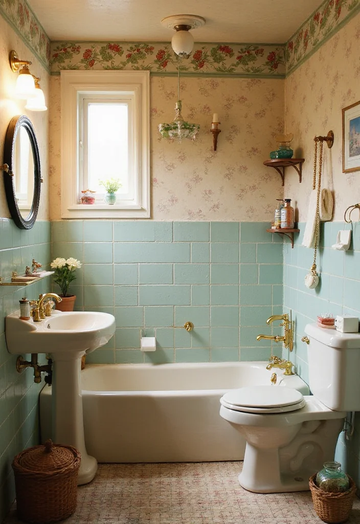 14 Club Roblox Bathroom Ideas For Creative Builds - 9. Vintage Retro Bathroom