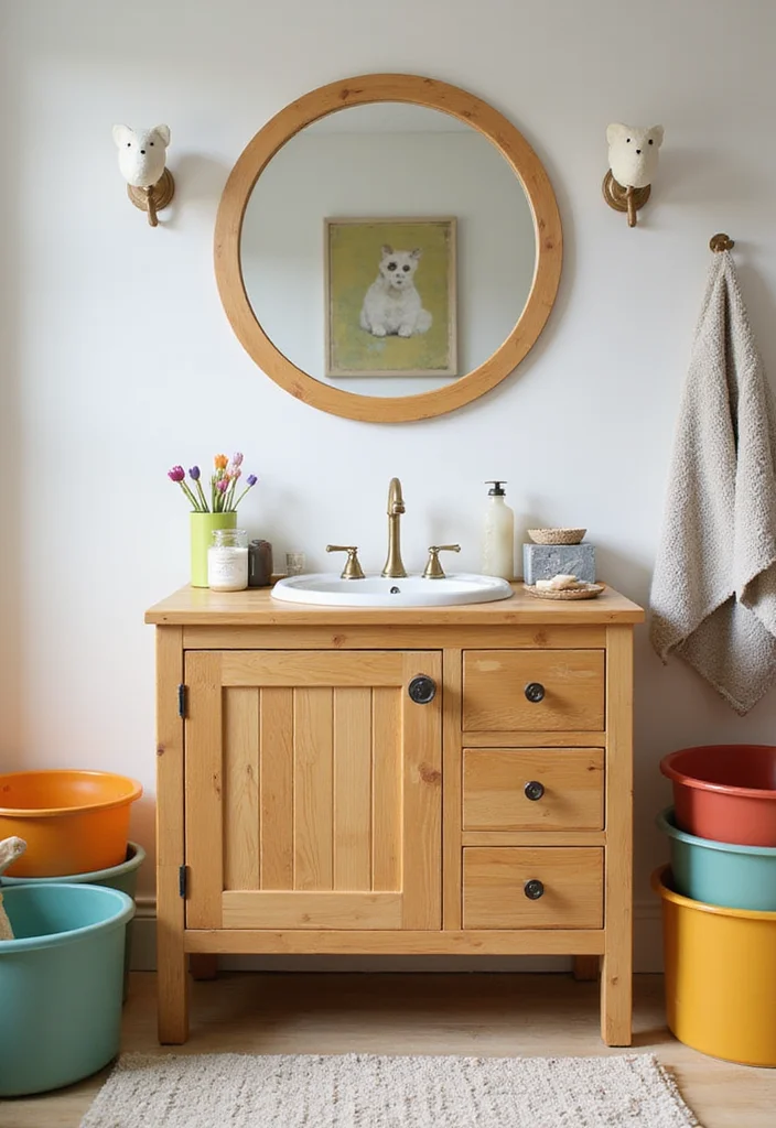 14 Kids Bathroom Vanity Ideas That Are Cute And Practical - 1. Eco-Friendly Bamboo Vanity