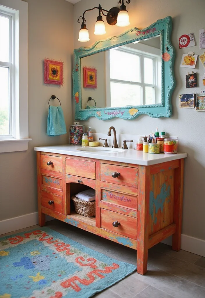 14 Kids Bathroom Vanity Ideas That Are Cute And Practical - 12. Personalized Craft Vanity
