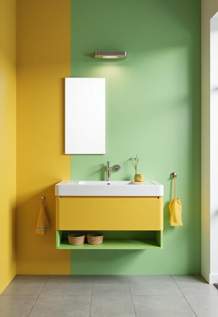 14 Kids Bathroom Vanity Ideas That Are Cute And Practical - 4. Floating Vanity with Playful Colors