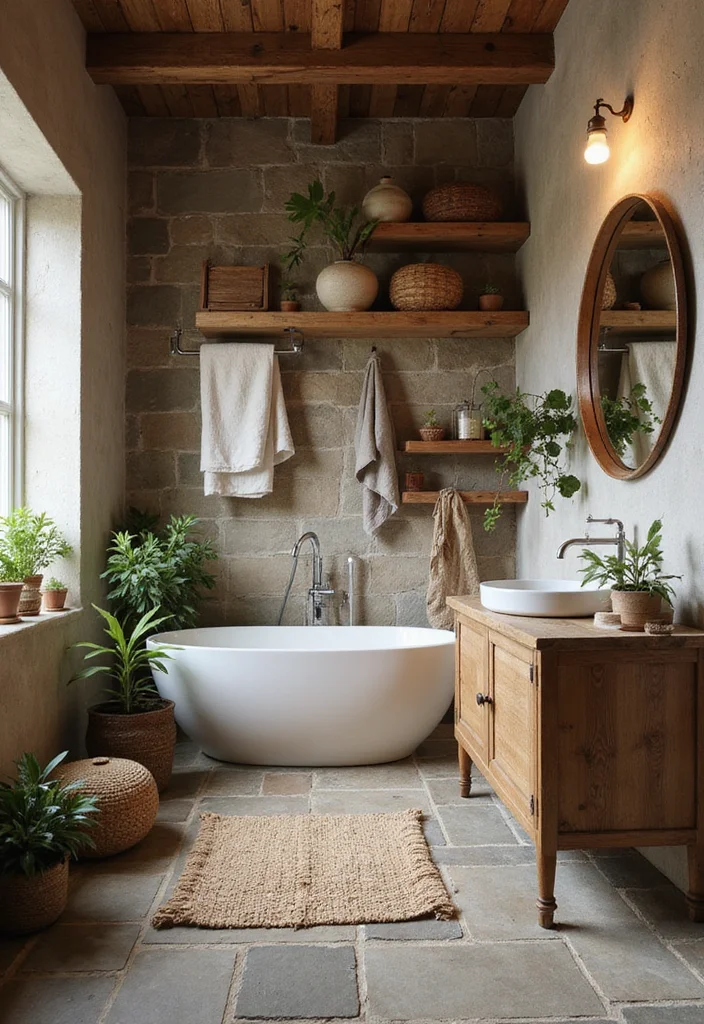 14 Lake House Bathroom Ideas With Cozy Style - 4. Natural Elements