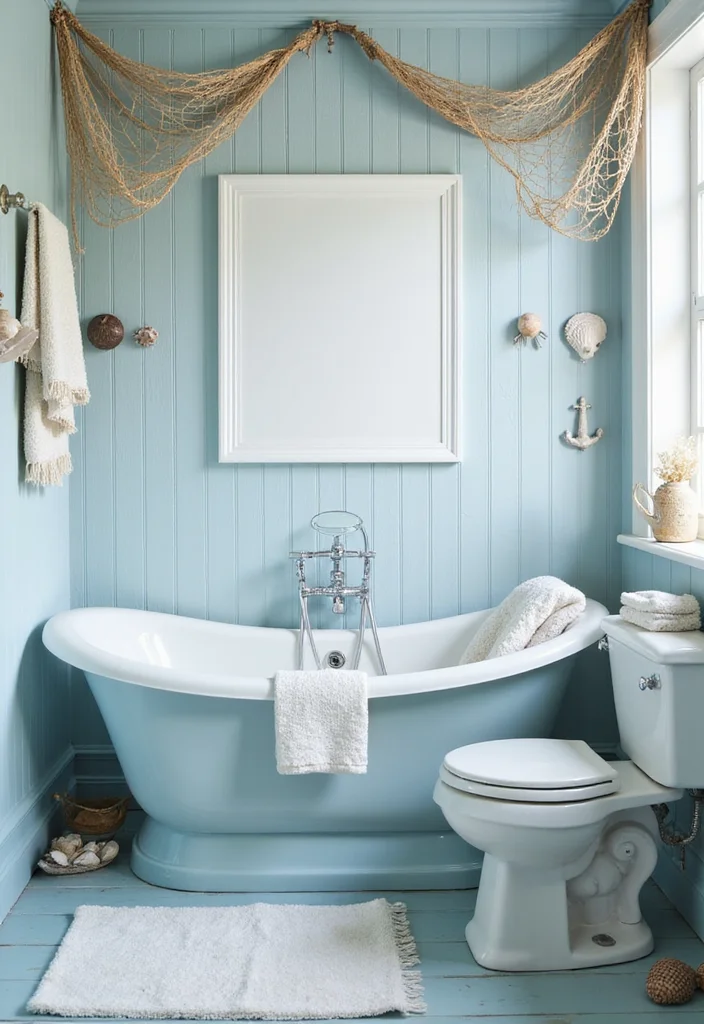 14 Lake House Bathroom Ideas With Cozy Style - 6. Nautical Accents