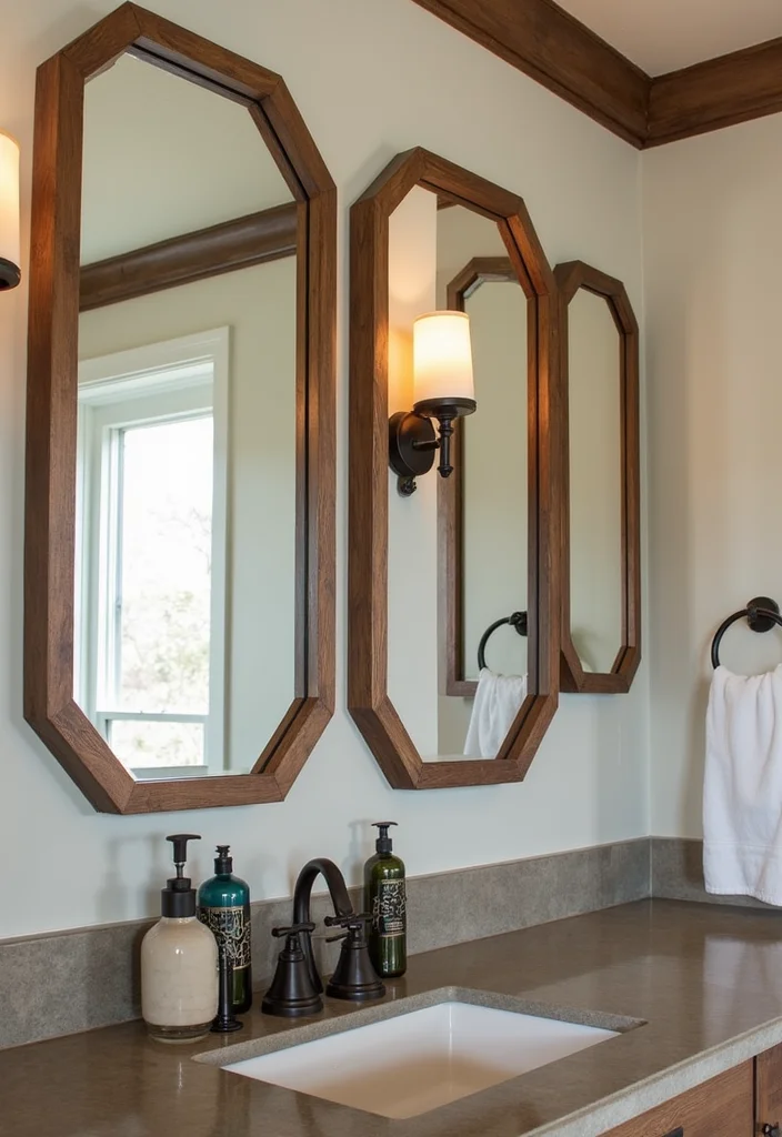 14 Lake House Bathroom Ideas With Cozy Style - 9. Rustic Mirrors