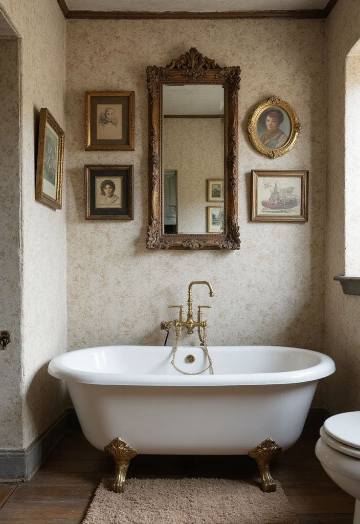 14 Nineteen Thirty Bathroom Ideas With Retro Flair - 13. Timeless Wall Art