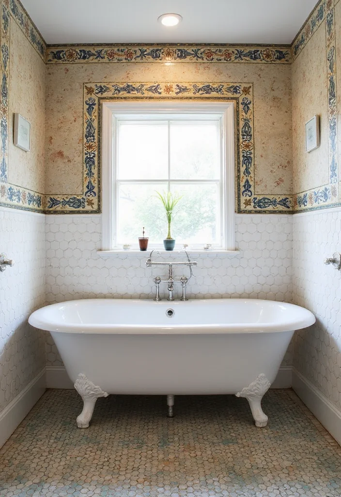 14 Nineteen Thirty Bathroom Ideas With Retro Flair - 2. Vintage Tile Patterns