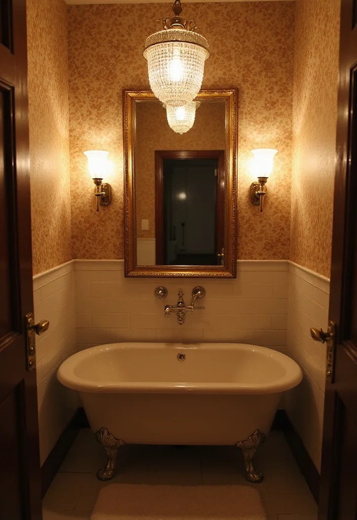 14 Nineteen Thirty Bathroom Ideas With Retro Flair - 6. Retro Lighting Fixtures