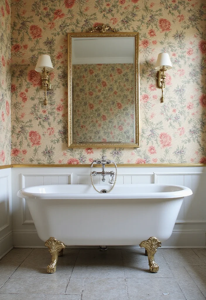 14 Nineteen Thirty Bathroom Ideas With Retro Flair - 9. Wall Treatments with Flair