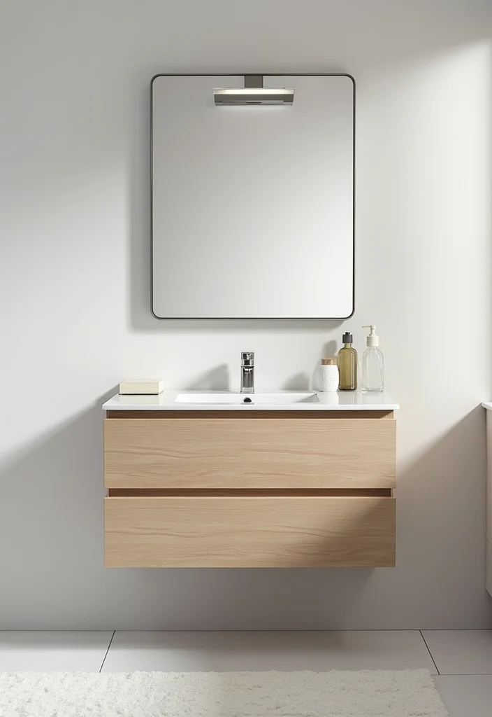 14 Powder Bathroom Vanity Ideas For Small Stylish Rooms - 1. Sleek Floating Vanities
