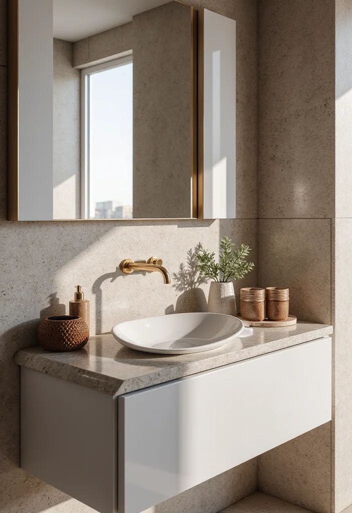 14 Powder Bathroom Vanity Ideas For Small Stylish Rooms - 11. Glossy Finishes for Wow Factor