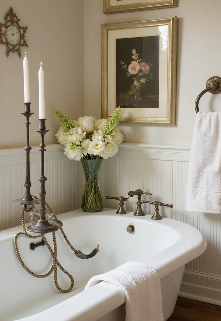14 Romantic Bathroom Ideas With Soft Mood - 14. Final Touches: Charming Decorative Accents